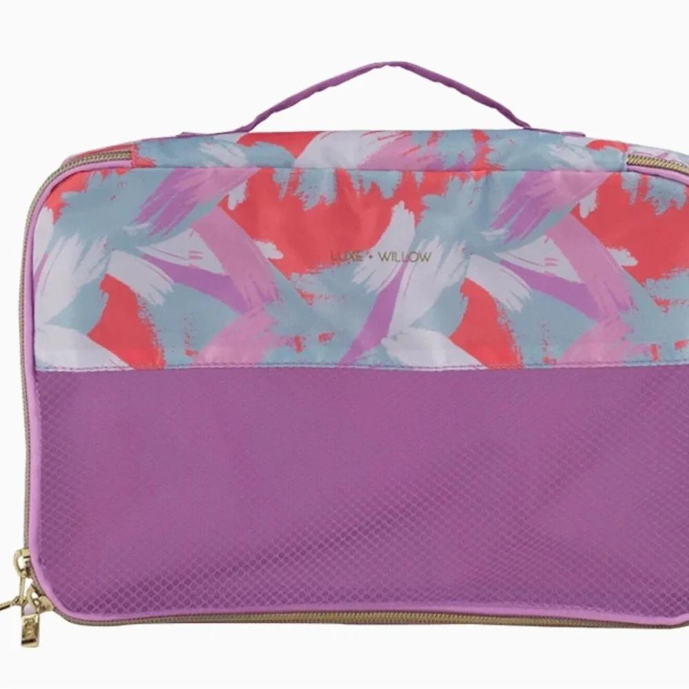 Luxe + Willow 3 Piece Travel Packing Cubes - Pink and Purple